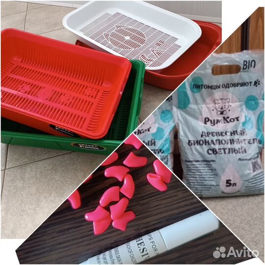 Лоток для кошек, наполнитель древес, антицарапки