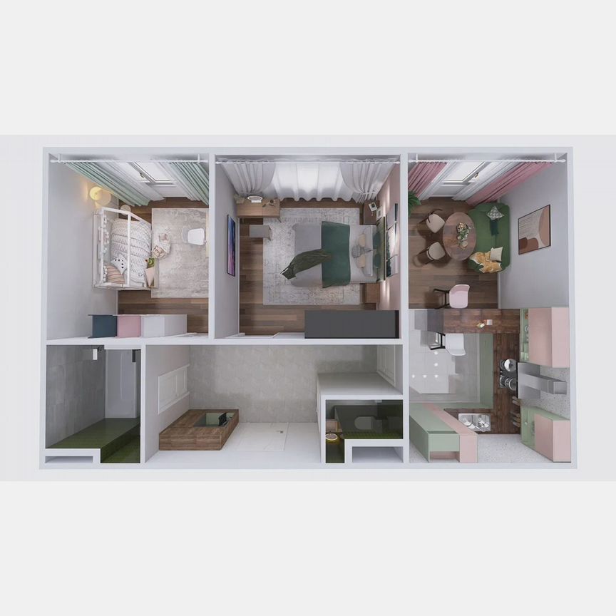 2-к. квартира, 59,4 м², 1/5 эт.