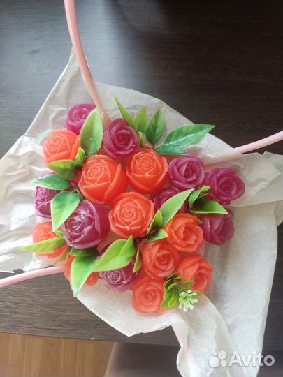 Букет роз из мыла