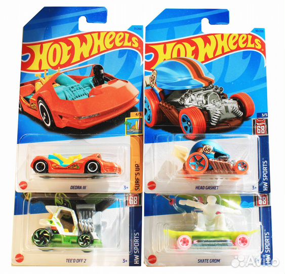 Hot Wheels машинки (серии HW sports + surf’S UP)