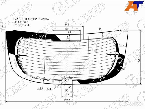 Стекло заднее ford focus