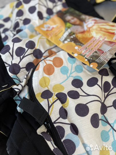 Эргорюкзак универсал Веточки черный/горчица