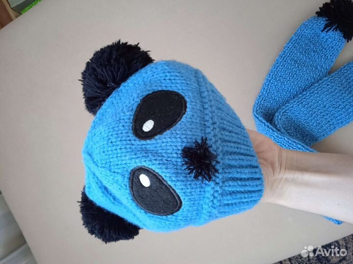 Комплект шапка шарф варежки