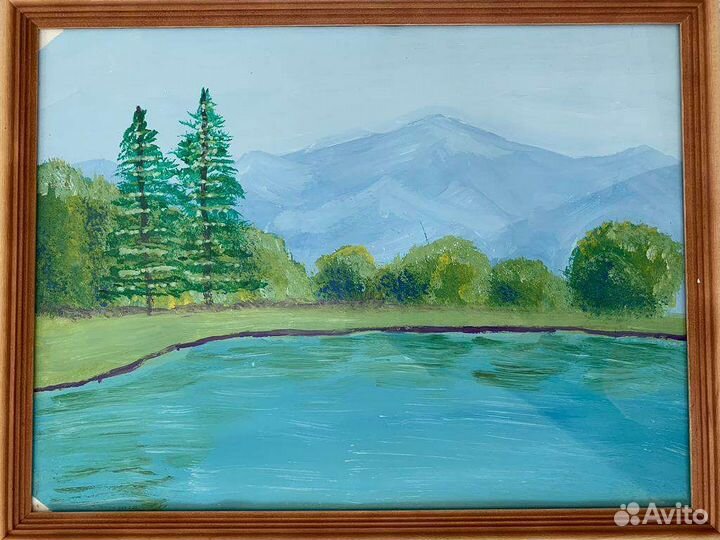 Картина гуашью летний пейзаж