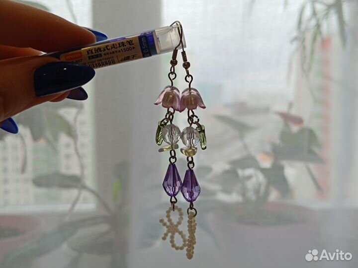 Сережки из бусин
