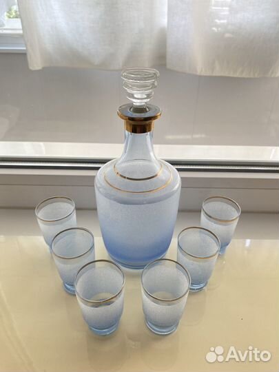 Штоф хрустальный с набором рюмок СССР