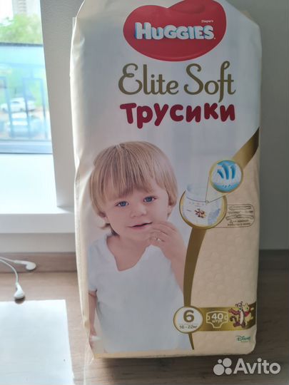 Подгузники трусики huggies elite soft 6