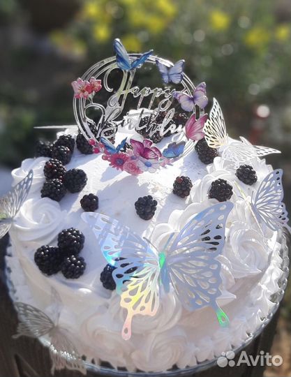 Украшение бабочки топпер в торт акрил