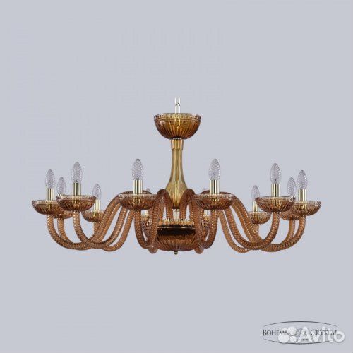 Люстра Bohemia хрустальная со свечами янтарная