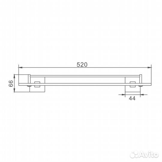 Полка стеклянная Haiba HB8607, хром