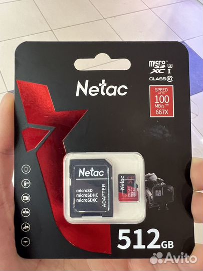 Micro sdxc карта памяти Netac 512GB