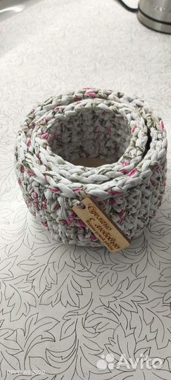 Вязаные корзинки ручной работы