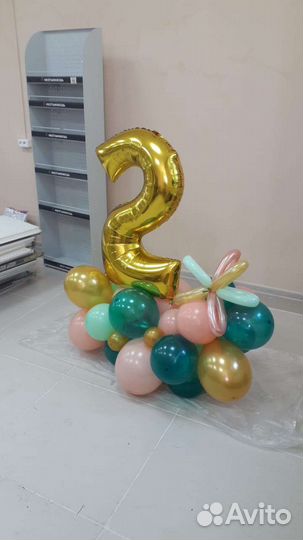 Композиция из воздушных шаров на день рождения
