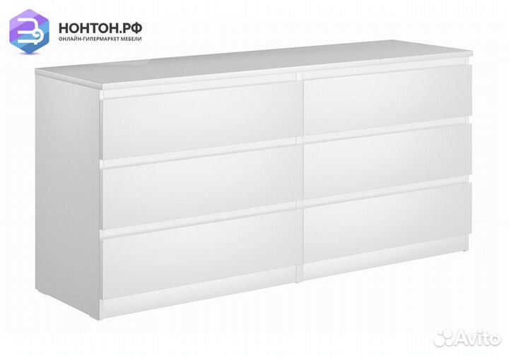 Комод Мальта 6 ящиков белый
