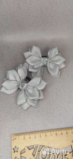 Банты серые под форму школьные