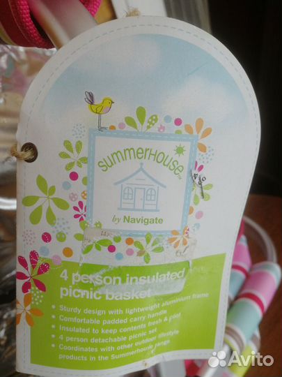 Корзина для пикника с набором посуды