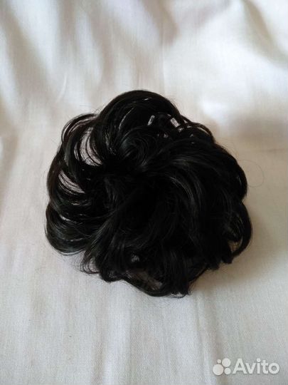 Лот: два шиньона на резинке черный цвет
