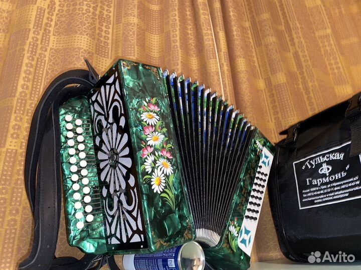 Новая гармонь Тульская 301 м Зелёный перламутр