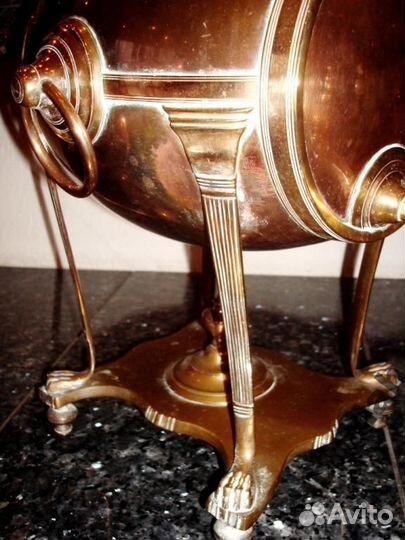 Самовар медно-латунный бочка, гиревой, редчайший