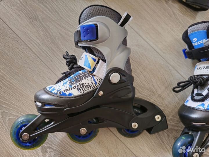 Ролики с защитой и шлемом XS