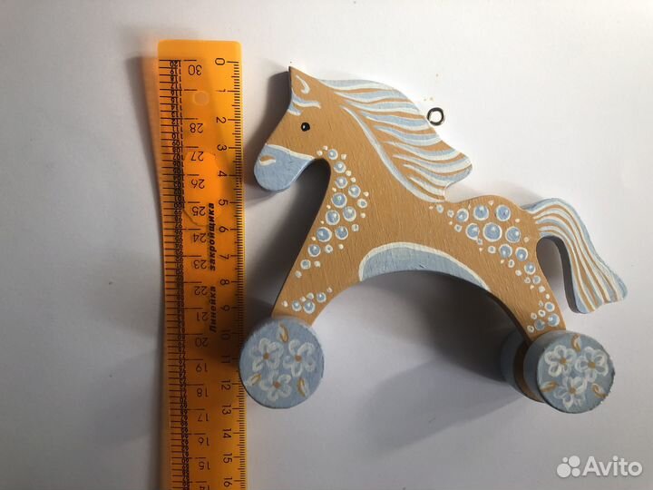 Лошадь 2 шт деревянная подвесная ручная роспись