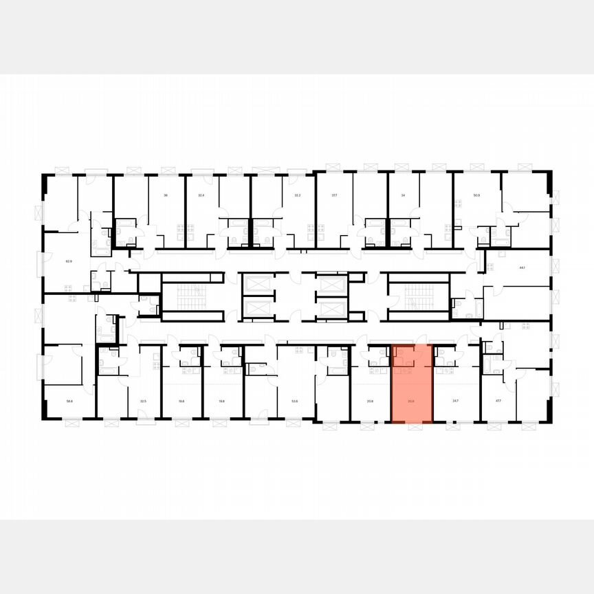 Квартира-студия, 20,9 м², 16/24 эт.