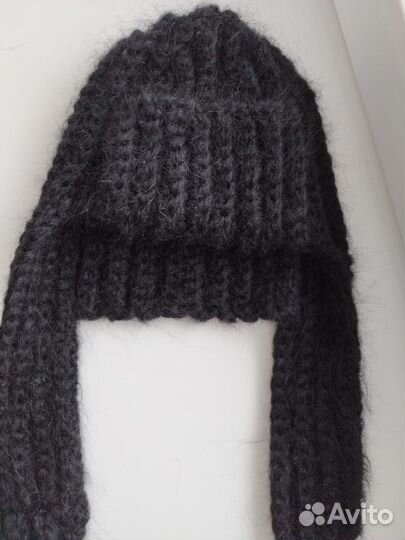 Шапка ушанка вязаная ручная работа