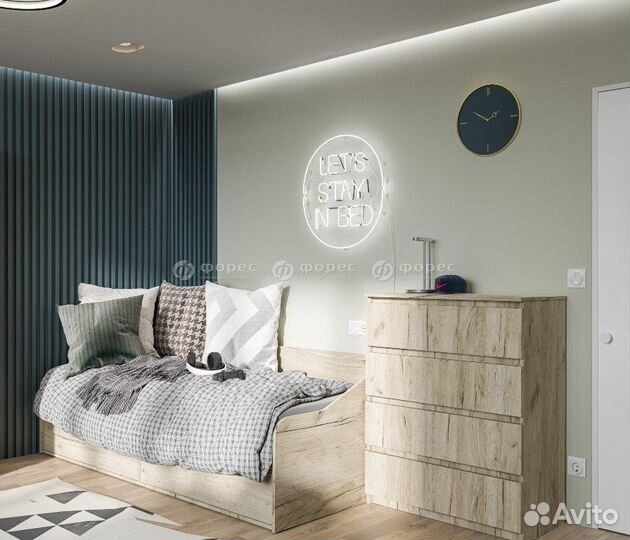 Кровать Орландо 0.8 (Дуб сонома/Белый) ввр