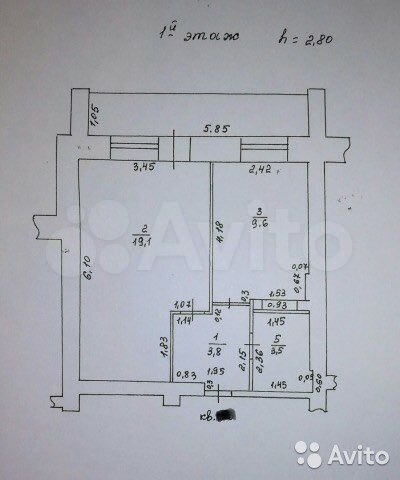 1-к. квартира, 39 м², 1/5 эт.