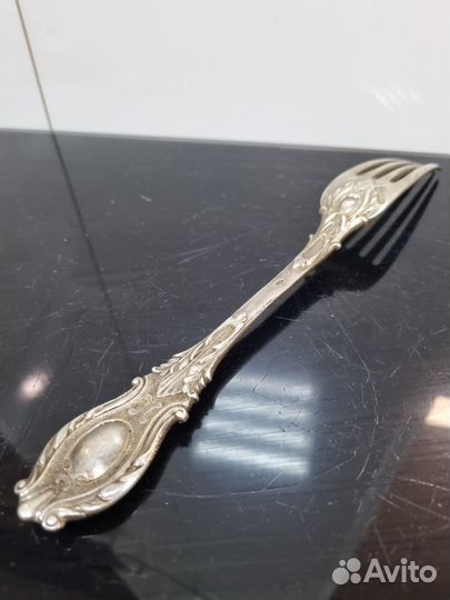 1859 год Столовая вилка, серебро 84 пробы, 21 см