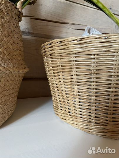 Корзина плетеная бельевая