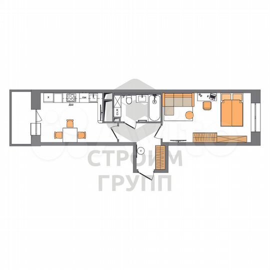 1-к. квартира, 41,9 м², 8/19 эт.