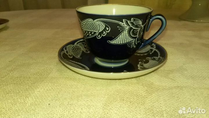 Чайные чашки с блюдцами.лфз.Из СССР. Знак отк