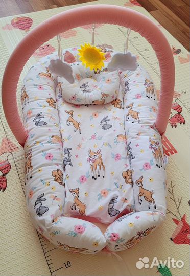 Кокон гнездышко для новорожденных с дугой