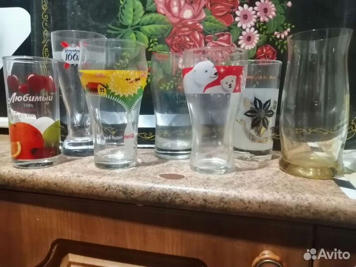 Пепельницы, рюмки, стаканы, фужеры