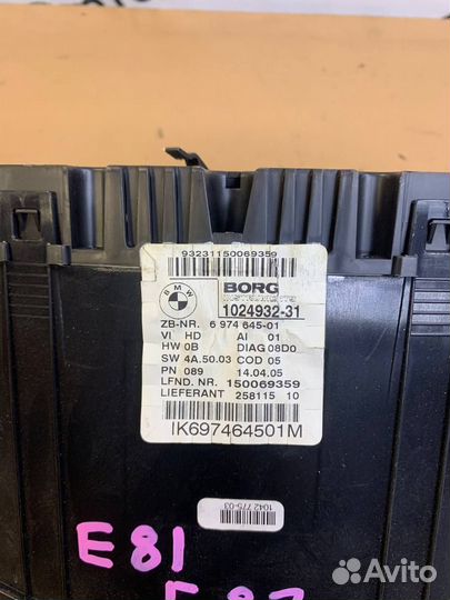 Панель приборов BMW 1 series E87