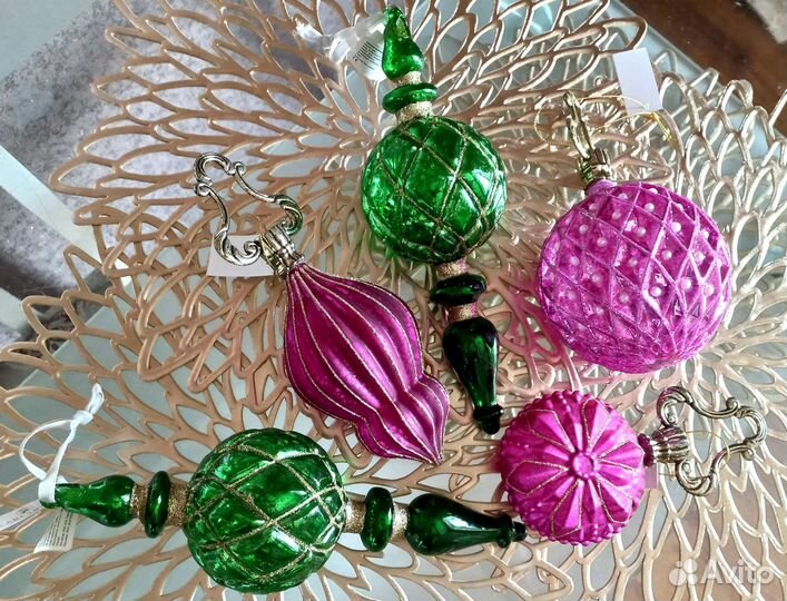 Набор елочных игрушек стекло