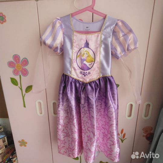 Платье Рапунцель 122-134 (5-8 лет)