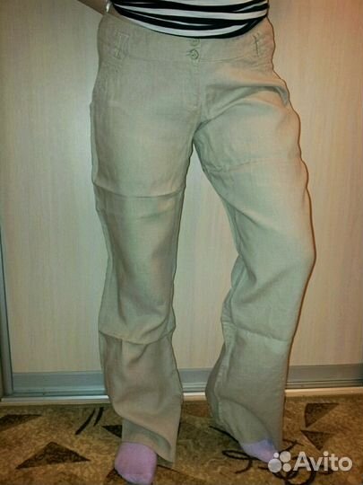 Брючки льнянные