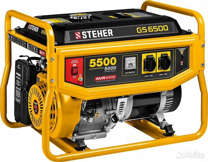 Бензиновый генератор steher 5500 Вт, 220 В GS-6500