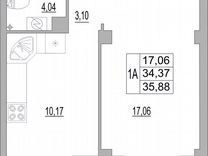 1-к. квартира, 35,9 м², 4/10 эт.