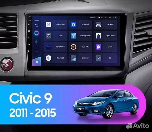 Штатная Магнитола Honda civic 4d android teyes