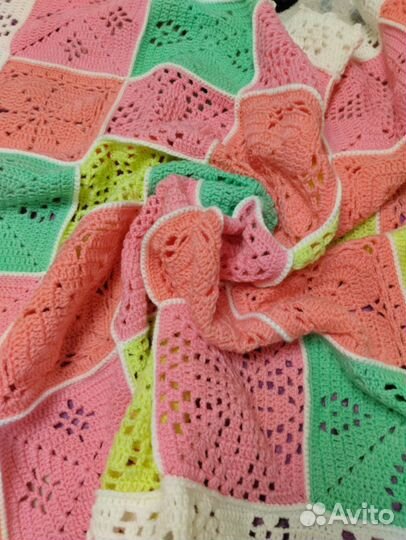 Плед детский вязаный ручная работа