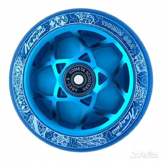 Колёса для сам. Комета Атом Прозрачный синий/Голуб