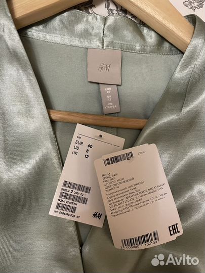 Платье H&M атласное