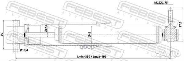 Амортизатор задний GAS.twin tube 24110001R Febest