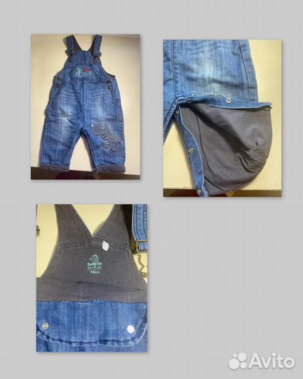 Джинсовый комбинезон 74 см