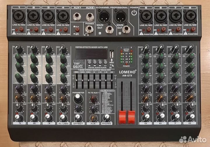 Микшерный пульт Lomeho AM-GT8 Микшер FX USBt 99DSP