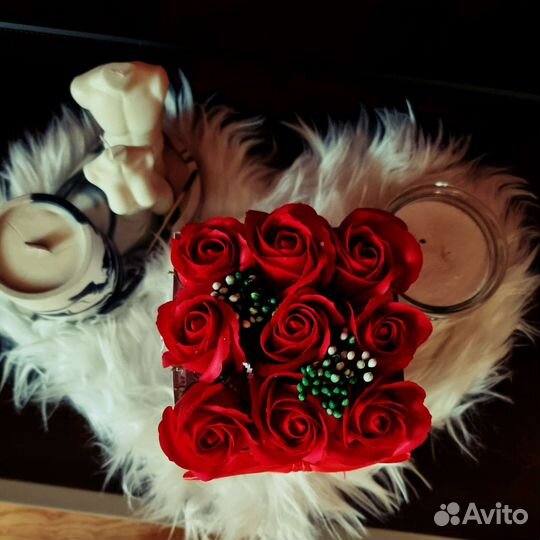Букет роз из мыла