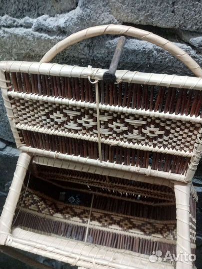 Корзина с крышкой плетёная декоративная